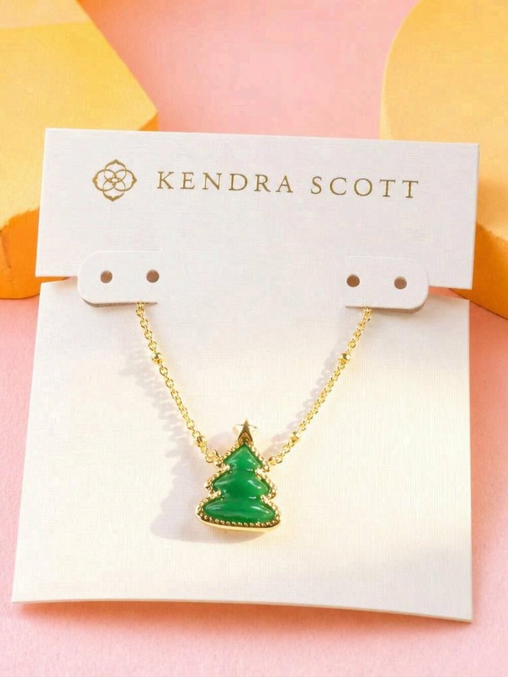 Kendra Scott Holiday Tree Gold Short Pendant Necklace